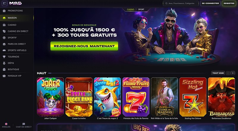 Explorez madcasino connexion
